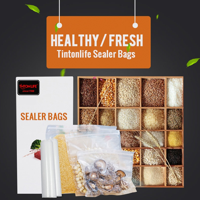 Scellage sous vide alimentaire Sacs économiseur de stockage Rouleaux en plastique sous vide 5 sacs de taille pour scellant sous vide de cuisine pour garder les aliments frais
