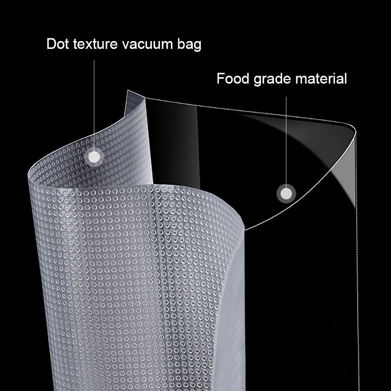 Scellage sous vide alimentaire Sacs économiseur de stockage Rouleaux en plastique sous vide 5 sacs de taille pour scellant sous vide de cuisine pour garder les aliments frais